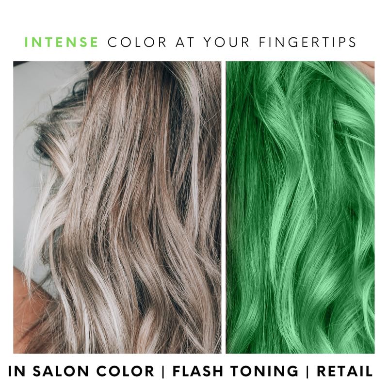 Watercolors by Tressa INTENSE 3-in-1 Color Depositing Shampoo, Semi Permanent Hair Color, Hair Dye Shampoo for Curly, Dry, and Normal Hair, 8 fl oz - GREEN - Image 3